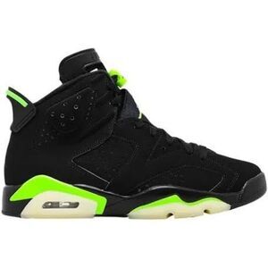 Nike Kids 5Y Air Jordan 6 Retro Sneakers Black Green Neon Basketball Shoes Gym